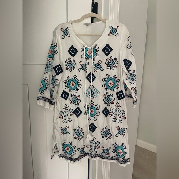 Frances Valentine White Embroidered Dress - Picture 1 of 4